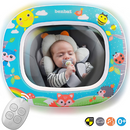 Aftursætisspegill með hljóðum, ljósum og fjarstýringu