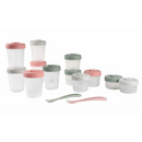 Sett af geymsluílátum og skeiðum