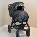 Regnplast með endurskyni, skyggni og rennilás