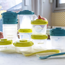 Sett af geymsluílátum og skeiðum