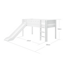 White 90x200 - Upphækkað með rennibraut