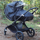 Regnplast með endurskyni, skyggni og rennilás