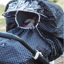 Regnplast með endurskyni, skyggni og rennilás