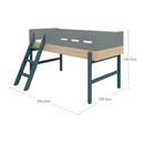 Popsicle 90x200cm -  með skrifborði og hillueiningum